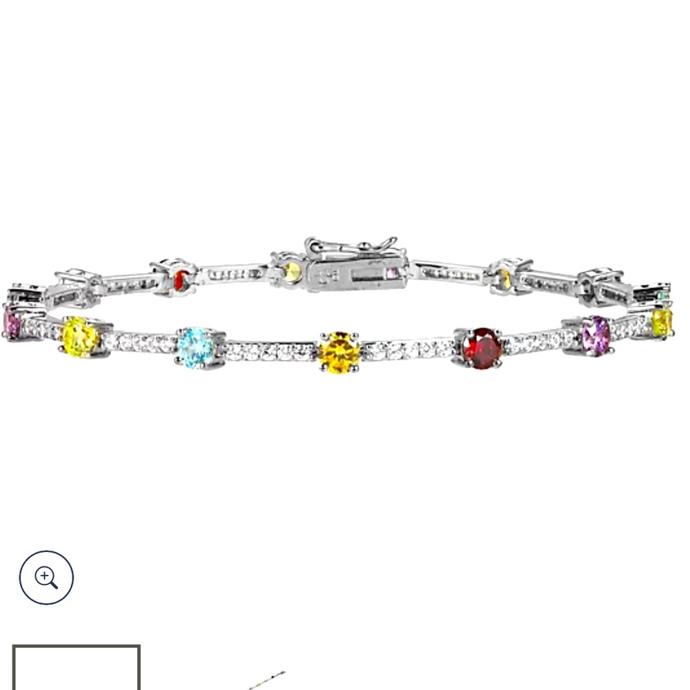 💎Sterling Silver Bracelet with Multicolored Gemstones💎